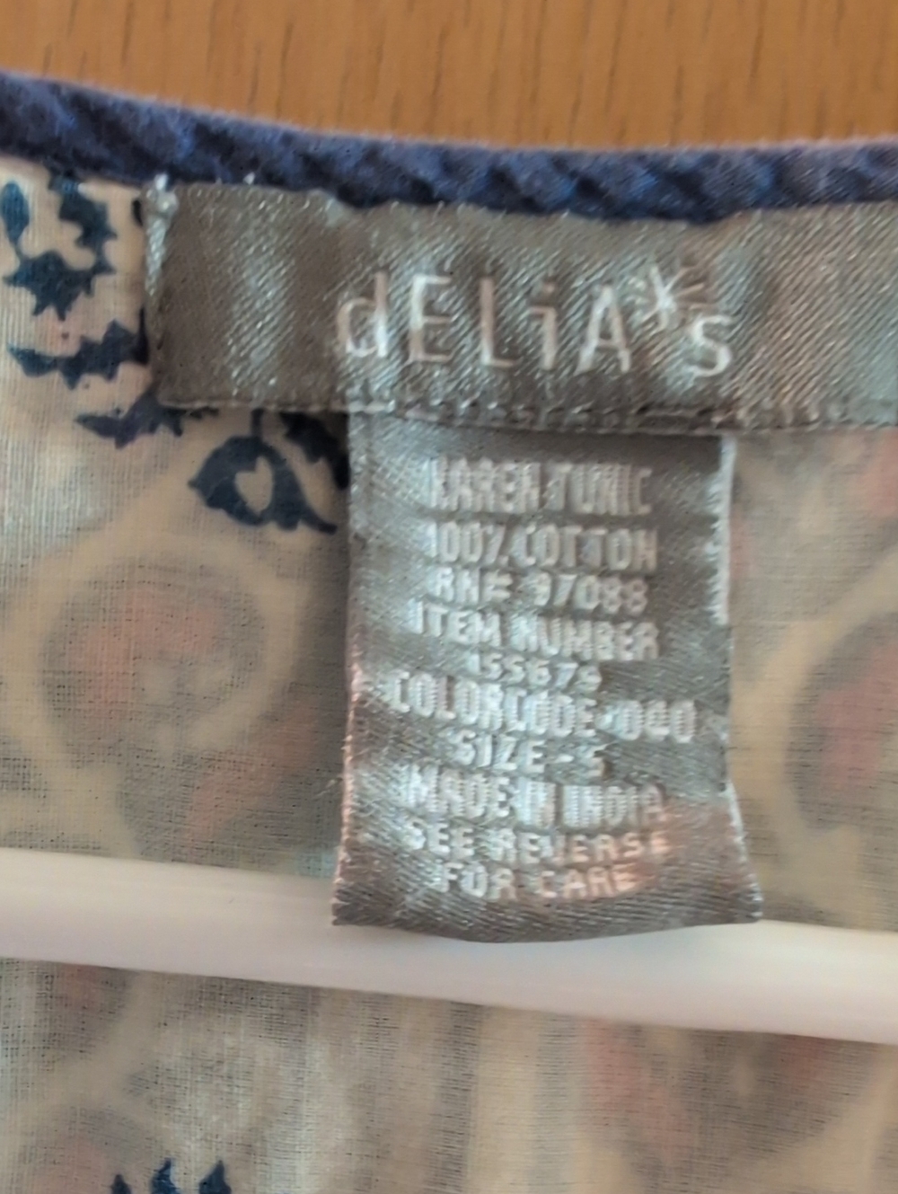 dELiA*s White Boho Paisley Tunic with Pink & Navy - Picture 3 of 6
